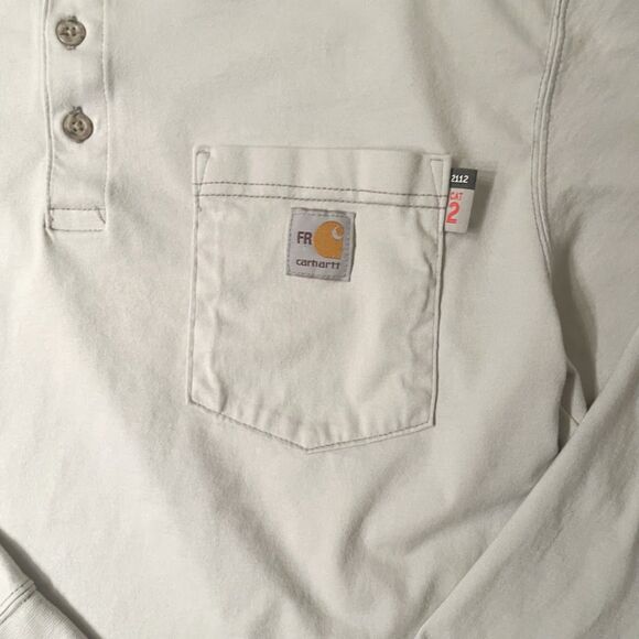 Carhartt Flame Resistance Force Cat 2 2112 Button Henley Long Sleeve Shirt - Picture 5 of 13